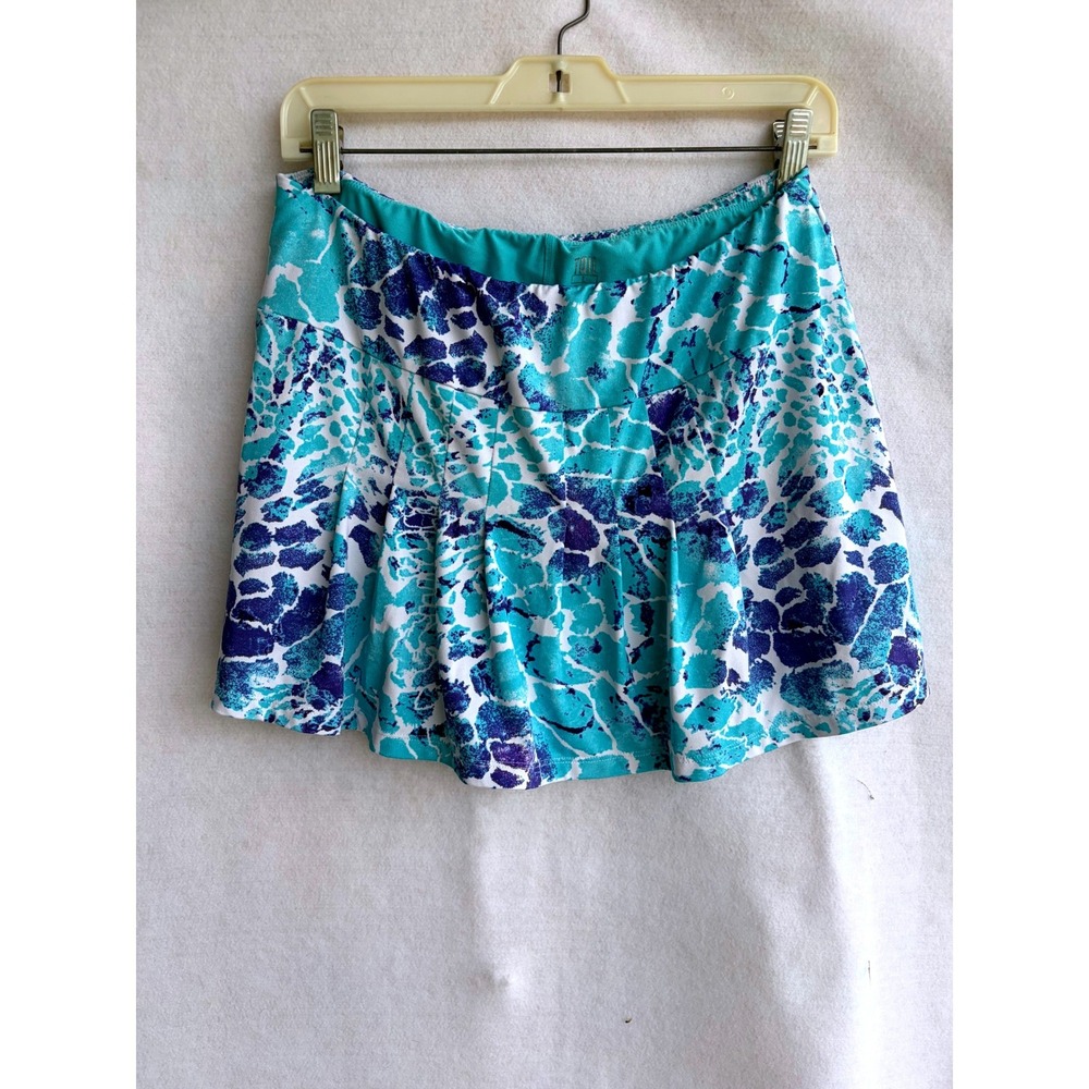 Tail Activewear Womens Blue Teal Abstract Print Tennis Golf Skort Size L Sporty